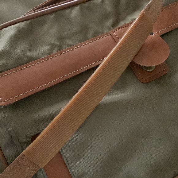 Vintage Hartmann Briefcase Travel Bag Crossbody Khaki Canvas & Brown Leather - Picture 10 of 13
